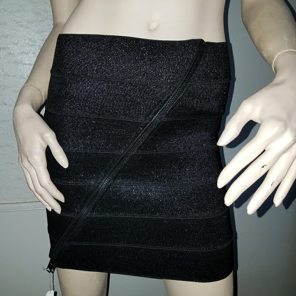 NWOT - Shimmery Black Mini Skirt